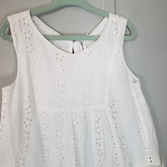 NWT Japna Kids White Eyelet Sleeveless Summer Dress - Picture 2 of 8